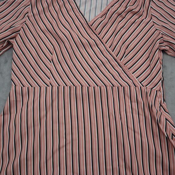 Faballey Shirt Womens L Multicolor Striped Quarter Sleeve VNeck Pullover Blouse - Picture 12 of 16